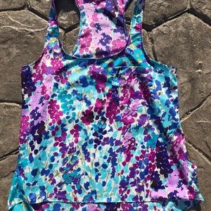 Blue and purple silky tank top
